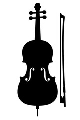 very simple flat and single minimalist Cello Silhouettes