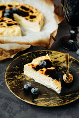 delicate creamy Basque cheesecake