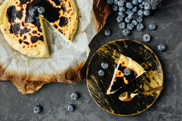 delicate creamy Basque cheesecake