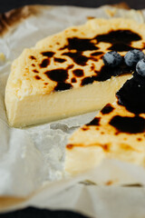 delicate creamy Basque cheesecake