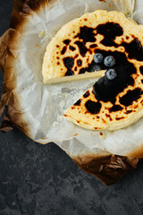 delicate creamy Basque cheesecake