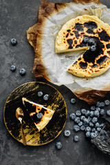 delicate creamy Basque cheesecake