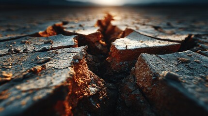 Fototapeta premium A close-up of halved wood against a sunset backdrop