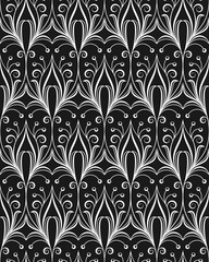 seamless botanical pattern of painted oriental motifs 