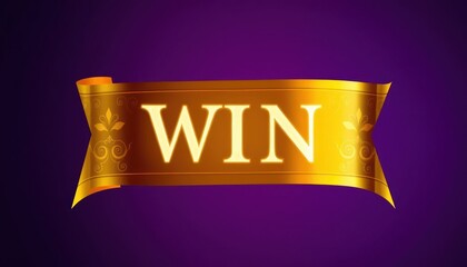 Celebration ribbon with the word "WIN" for success and achievement