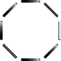 Abstract Geometric Black Icons for Modern Technological Interfaces and Digital Applications