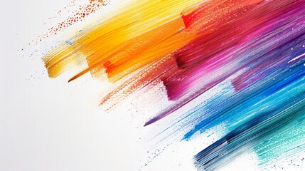 Color strokes on a white background close-up. Abstract background.