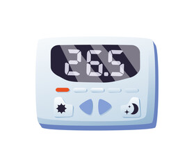 Thermostat vector illustration icon. Smart digital, programmable thermostat, flat illustration. Heating system, cooling