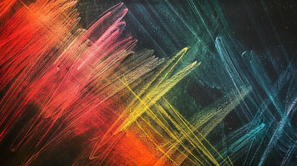 Color strokes on a black background close-up. Abstract background.
