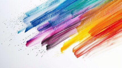 Color strokes on a white background close-up. Abstract background.