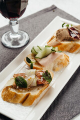 Georgian cuisine dish in a restaurant on a light background