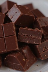 Close-up of Dark Chocolate Chunks