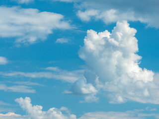 view to sky and huge white cloud with copy space