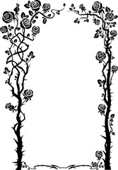 Graphic rose frame