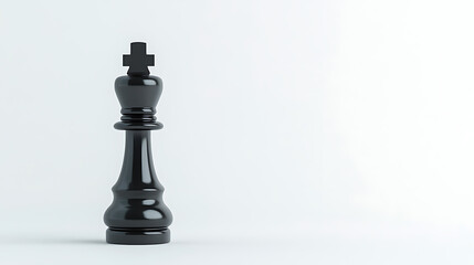 A black chess king piece stands tall, symbolizing strategy, power, and the final objective in the game of strategy. Strategic game piece.