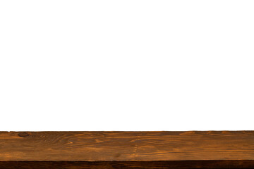empty wooden table top in foreground isolated on background with clipping path. used for template mock up for display or montage products. showing your objects or mounting. wooden counter.