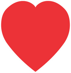 plain red heart isolated, simple vector illustration
