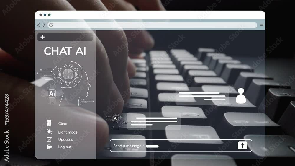 Poster ai virtual assistant artificial intelligence chatbot controlled by prompt engineering for explainabl