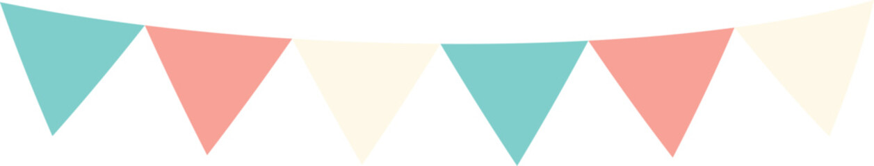 Triangle flag garland 3 colors - green-white-orange