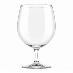 Clear Empty Wine Glass on White Background