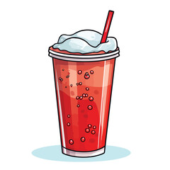 Disposable Soda Cup to Go Vector Illustration for Beverage Packaging Design