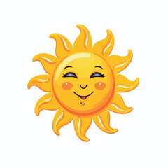 Bright Sun Cartoon Isolated Vector Illustration for Design Projects
