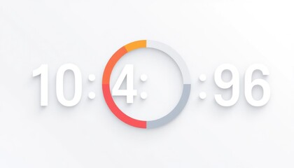 Minimalistic timer displaying numerical digits for timing related concepts
