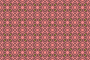 Seamless Fashion Shape Texture Digital Graphic Symmetric Geometric Fabric Wallpaper Visual Template Perspective Endless Interior Background Cloth Decoration Textile Art Tile Design Luxury Pattern.