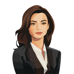 Professional Business Woman Avatar Portrait Icon Vector for Corporate Presentations