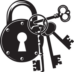 Vintage Lock and Key Vector Clipart Bundle
