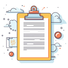 Professional Clipboard and Email Vector Illustration for Business Communication Concepts