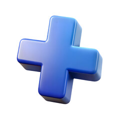 Fototapeta premium A modern professional graphic 3D blue plus icon