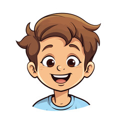 Professional Happy Boy Face Icon Vector Illustration for Various Uses