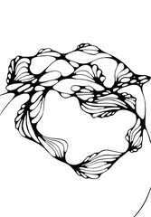 Abstract Floral Vector Design - Black and White Elegant Pattern