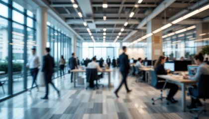 Modern airport interior with diverse people walking through a bright, glass-filled hall, showcasing the bustling travel and shopping center