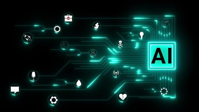 ai agent- businessman working with virtual reality at office. Multi agent AI systems concept on black background. AI driven solutions streamline workflows, Decision, Automate daily Tasks.