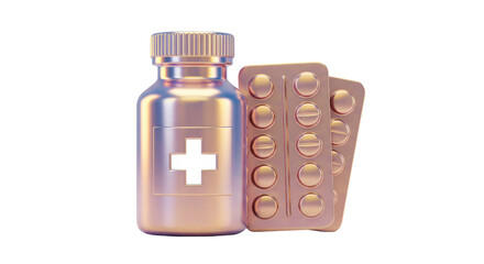 Isolated Pill Bottle and Blister Pack of Medication