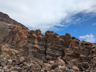 Tenerife panorama landscape,beautiful nature view mountains from hiking trips on Tenerife island, Canary Islands Spain