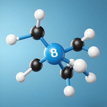 A 3D illustration of the octane molecular formula, C8H18, showcasing the arrangement of carbon and hydrogen atoms in