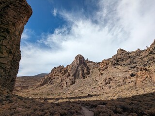 Tenerife panorama landscape,beautiful nature view mountains from hiking trips on Tenerife island, Canary Islands Spain