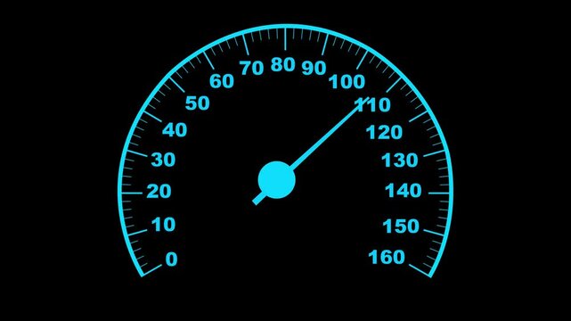 Odometer of car with black background. Car Speedometer. Modern light car mileage on black background.