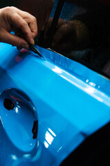 PPF Trimming with Precision Knife. Knife trimming in vinyl wrap detailing is crucial for...