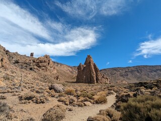Naklejka premium Tenerife panorama landscape,beautiful nature view mountains from hiking trips on Tenerife island, Canary Islands Spain