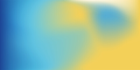 Abstract blurred gradient mesh background in blue and yellow colors of national flag of Ukraine. Poster or banner template. Easy editable soft colored EPS8 vector illustration without transparency.