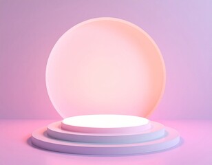 Pink Pastel Product Display Stage with Round Background