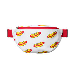White Fanny Pack with Hot Dog Pattern