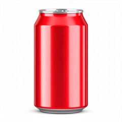 Red Aluminum Can on White Background