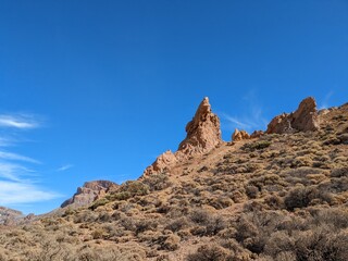 Tenerife panorama landscape,beautiful nature view mountains from hiking trips on Tenerife island, Canary Islands Spain