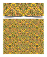 Seamless moroccan pattern background with flowers illustration clip-art