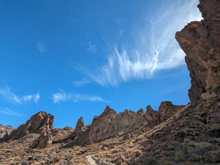 Tenerife panorama landscape,beautiful nature view mountains from hiking trips on Tenerife island, Canary Islands Spain